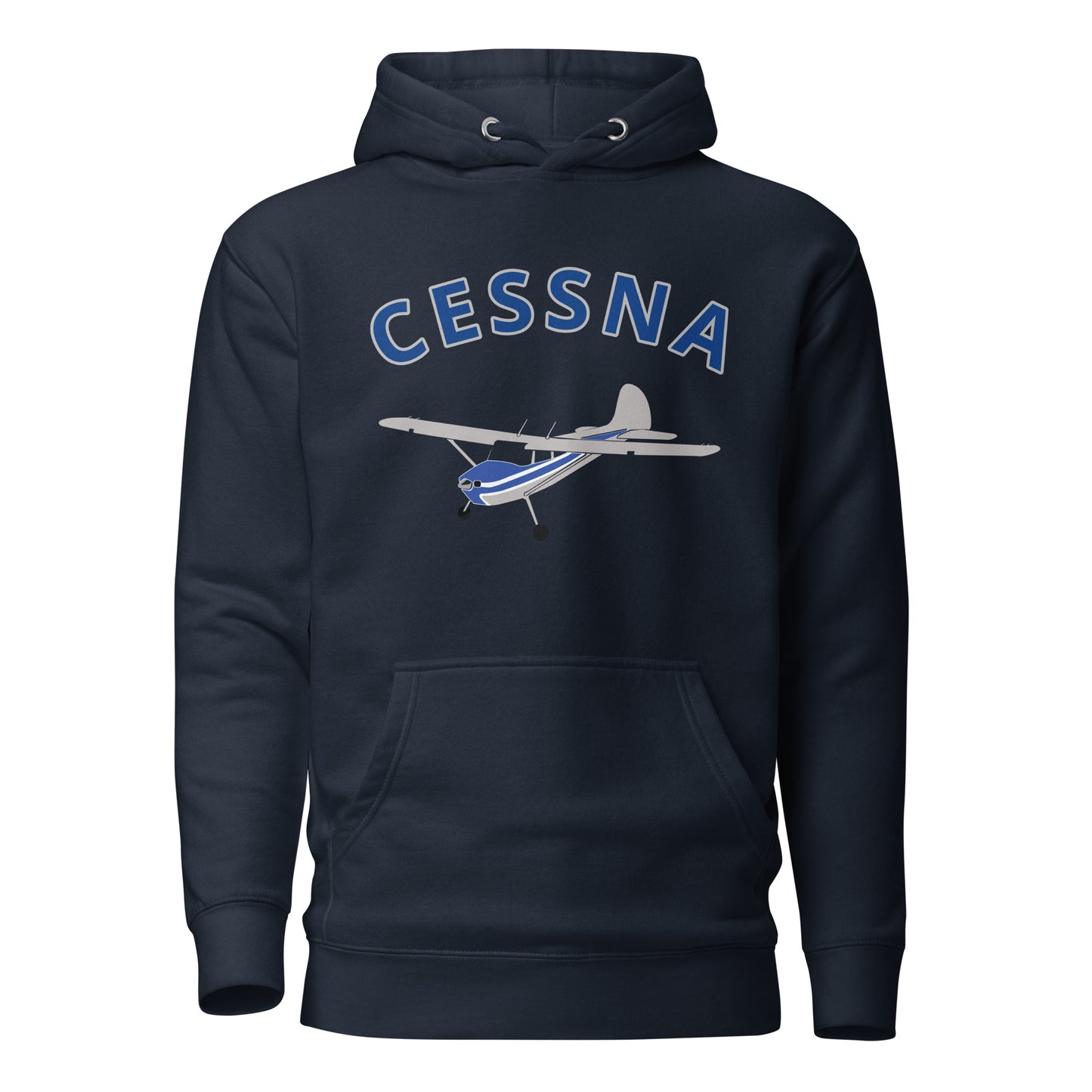 CESSNA 170 polished grey - blue airplane cozy unisex Hoodie