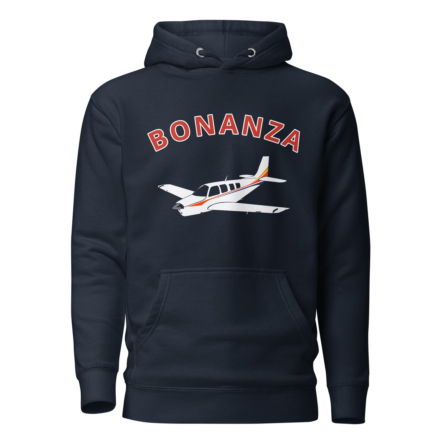 BONANZA A36 White with Stripe aircraft Printed Cozy Unisex Aviation Hoodie