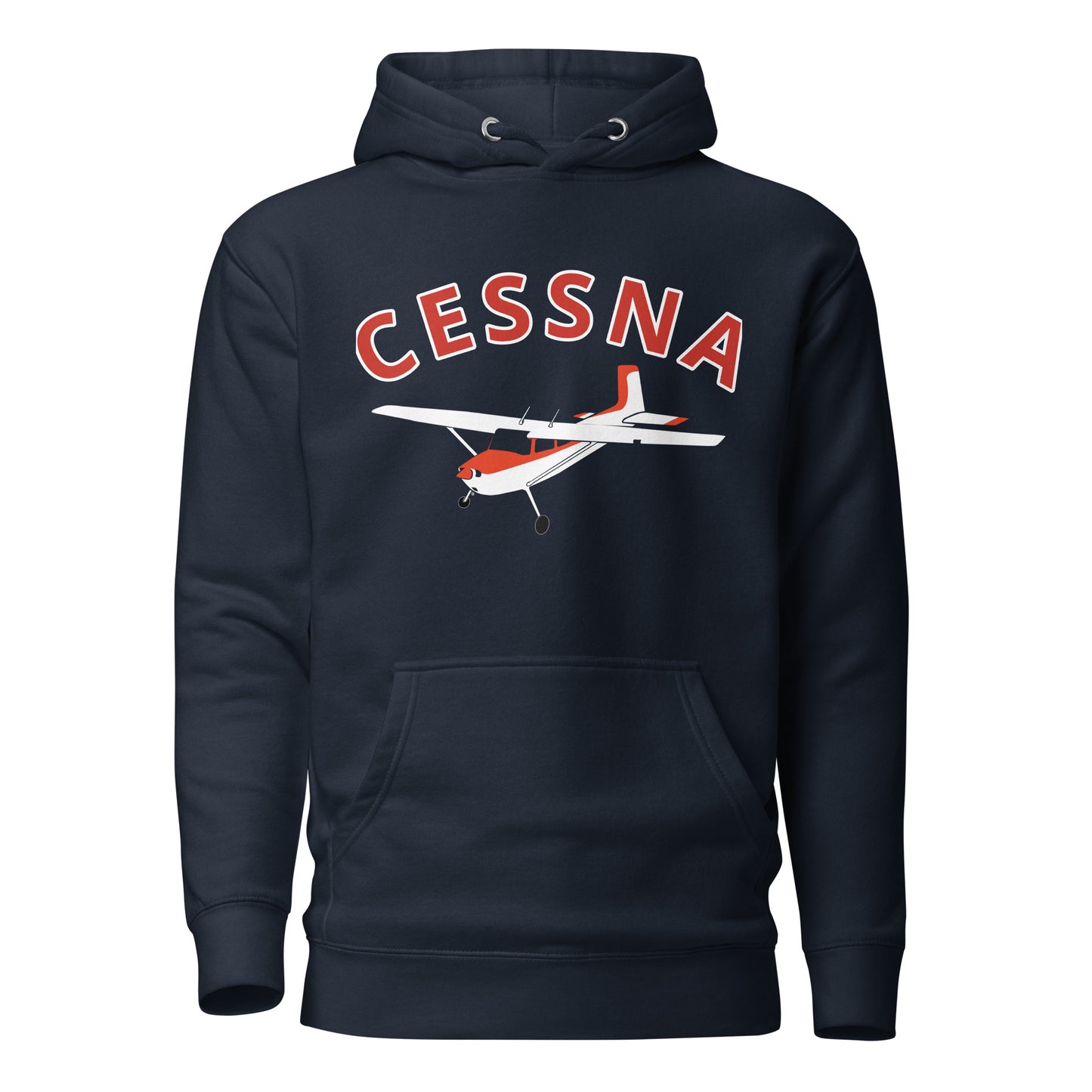 CESSNA 180 Skywagon White-Red aircraft graphic - cozy Unisex Hoodie. Classic fit for men and women