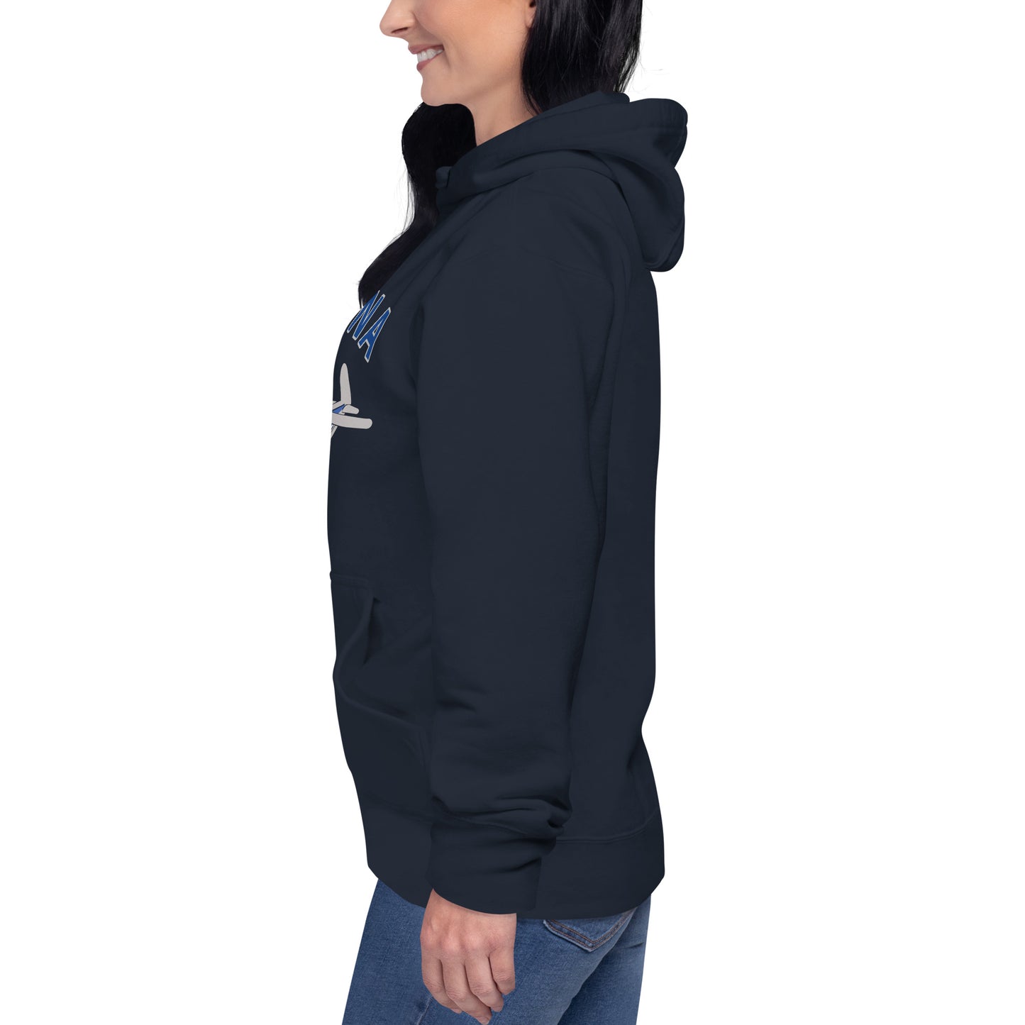 CESSNA 140 Polished-blue trim aircraft Cozy aviation Unisex Hoodie