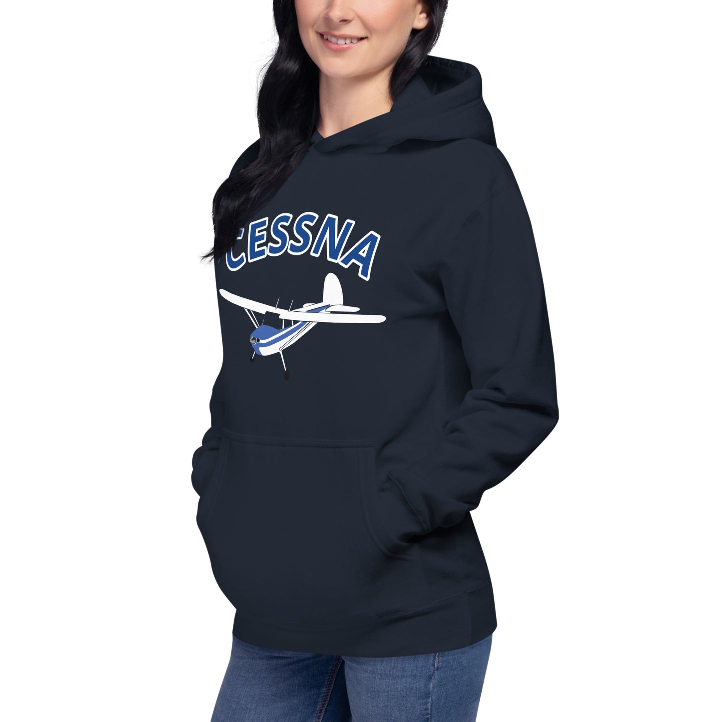 CESSNA 140 White-blue aircraft cozy Unisex Hoodie