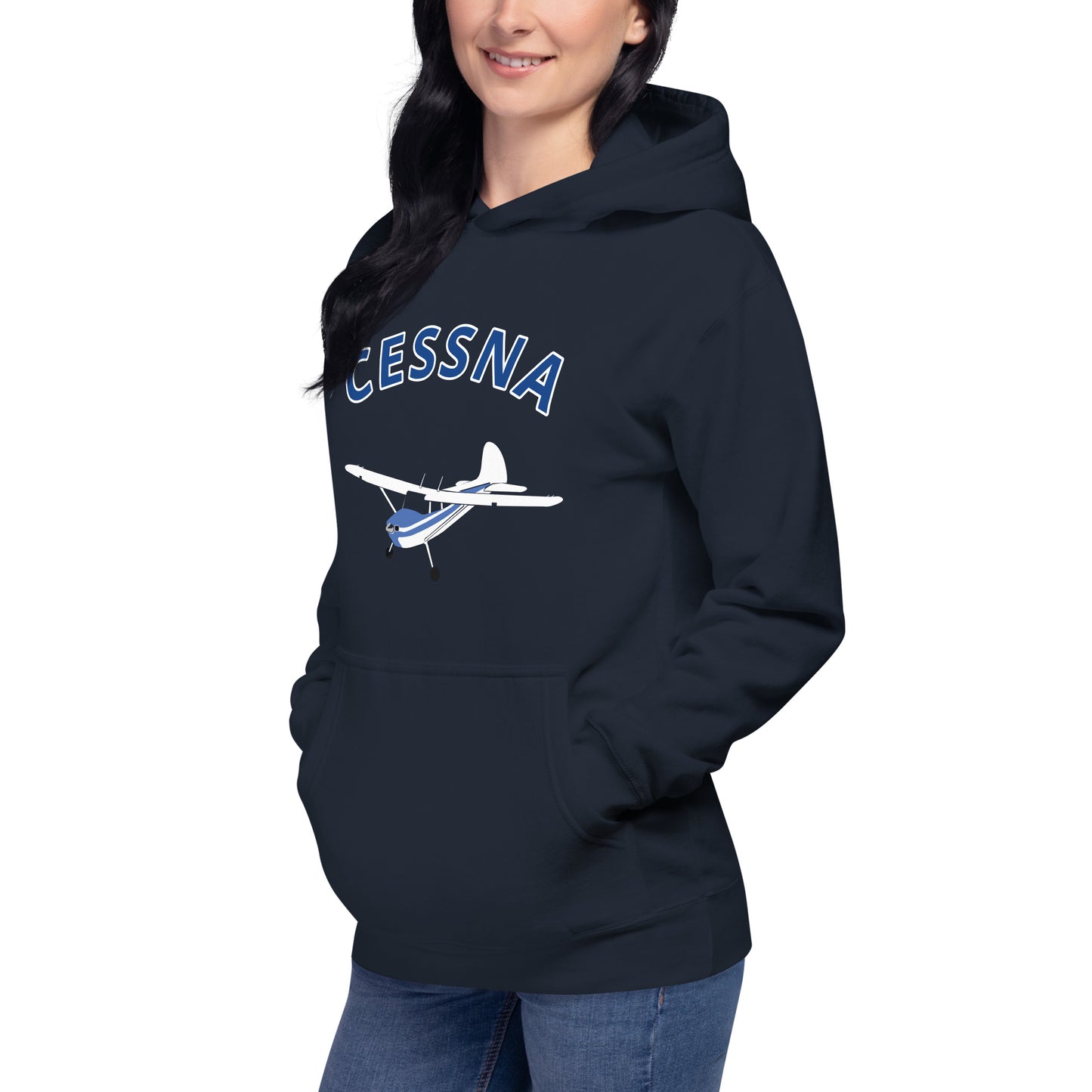 CESSNA 170 White-blue airplane cozy unisex Hoodie