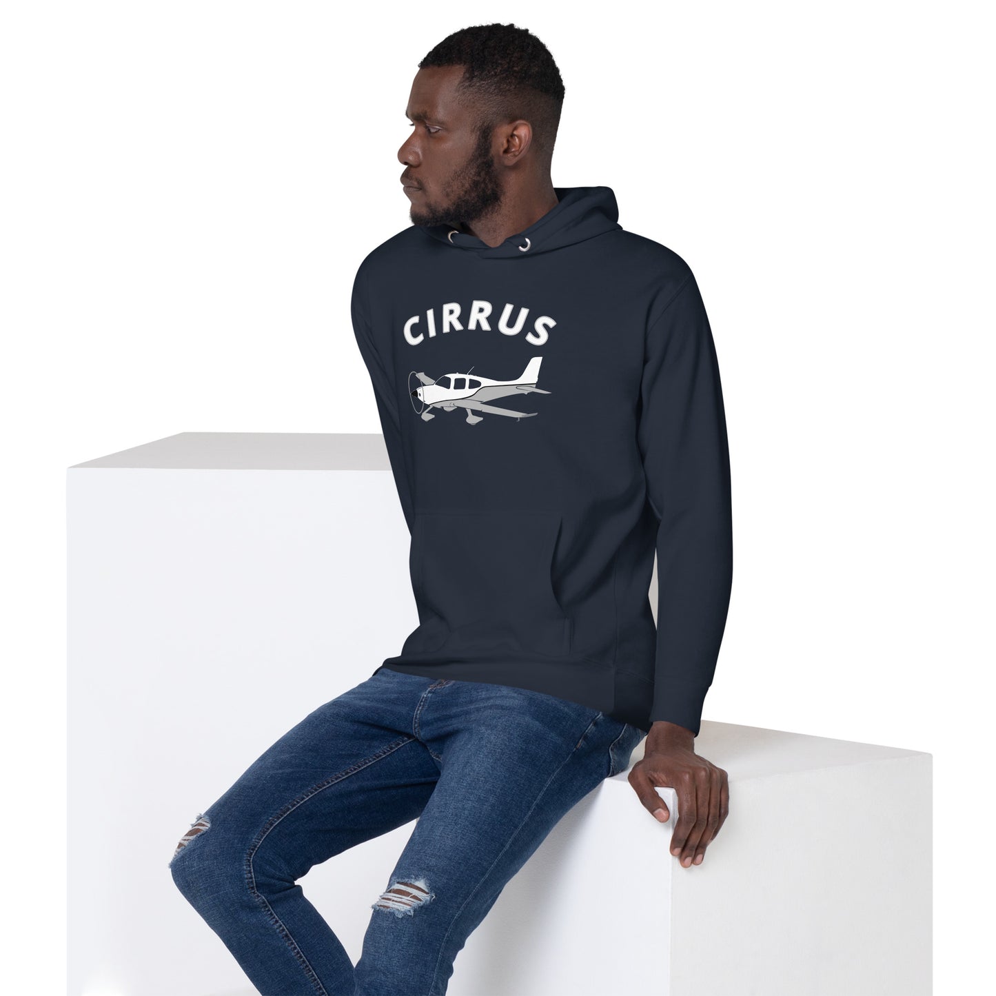 CIRRUS grey-white - cozy Unisex Hoodie. Classic fit for men and women.