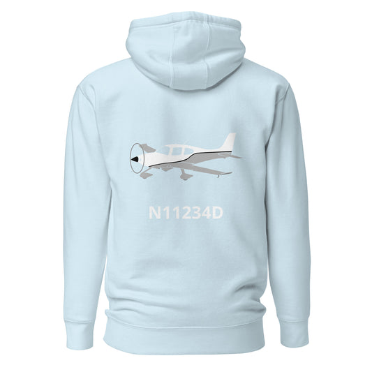CIRRUS white-grey Back Print with front embroidery CUSTOM N Number Unisex Hoodie- Minimum 2