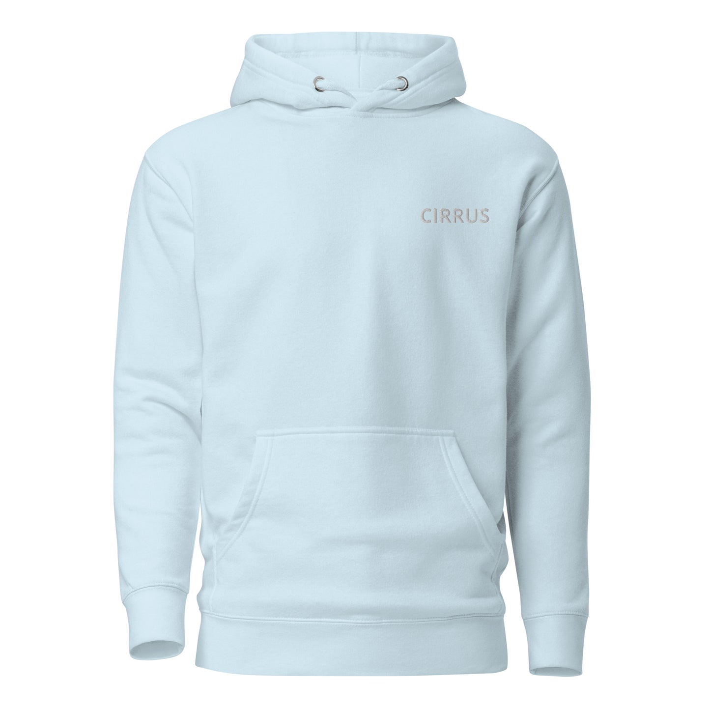 CIRRUS white-grey Back Print with front embroidery CUSTOM N Number Unisex Hoodie