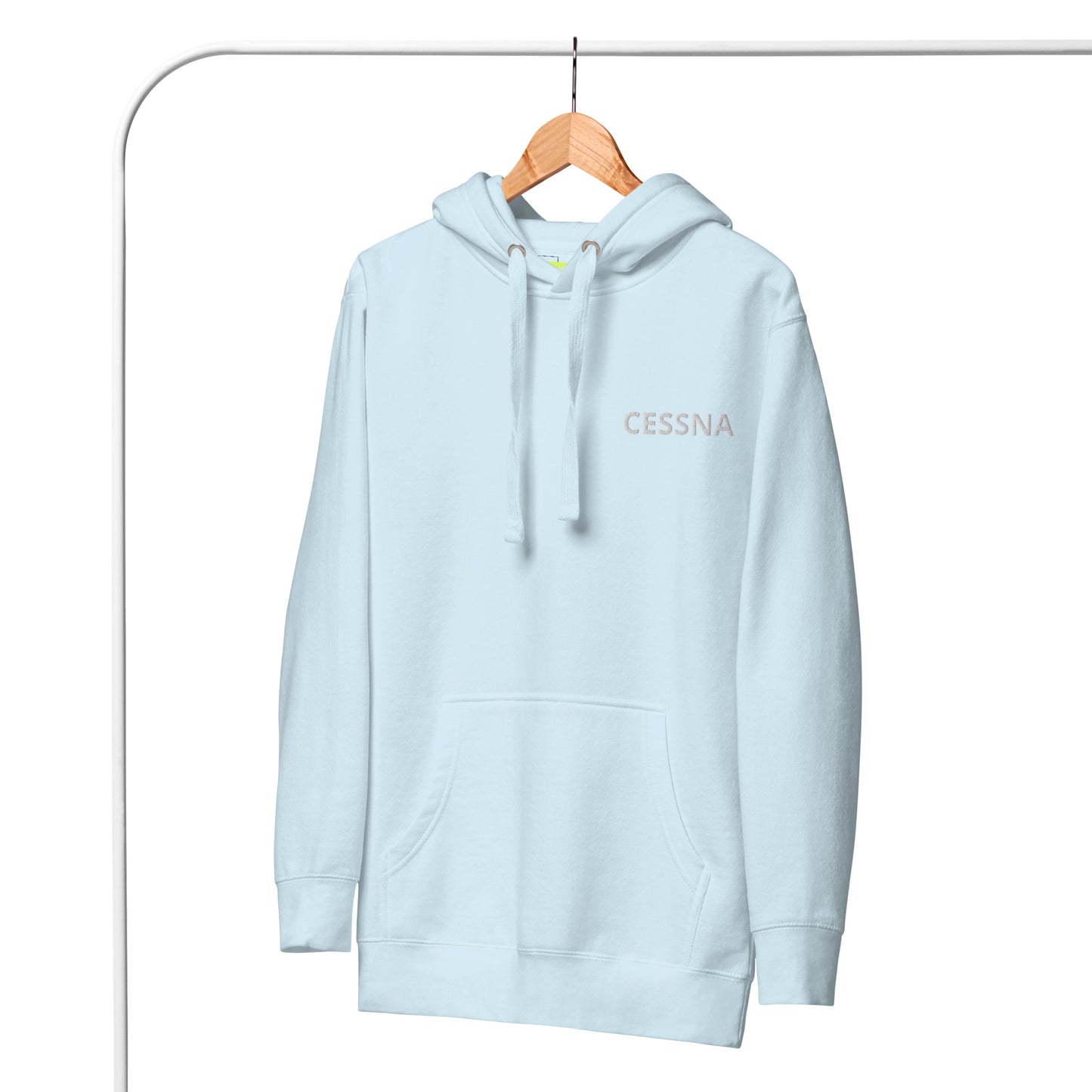 CESSNA 140 White - blue  Back Print with front embroidery CUSTOM N Number Unisex Hoodie