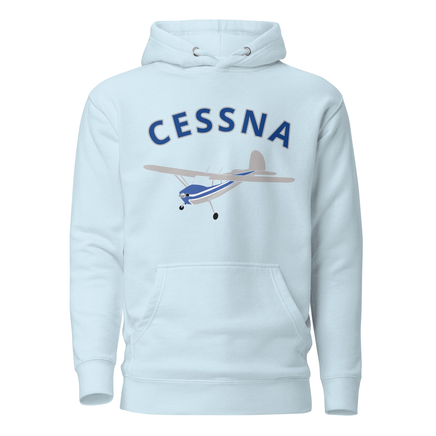 CESSNA 140 Polished-blue trim aircraft Cozy aviation Unisex Hoodie