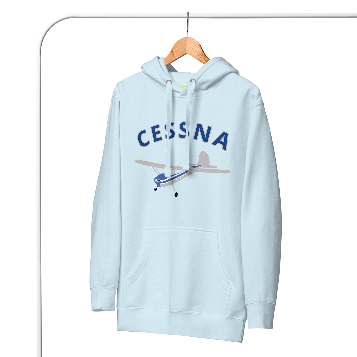 CESSNA 140 Polished-blue trim aircraft Cozy aviation Unisex Hoodie