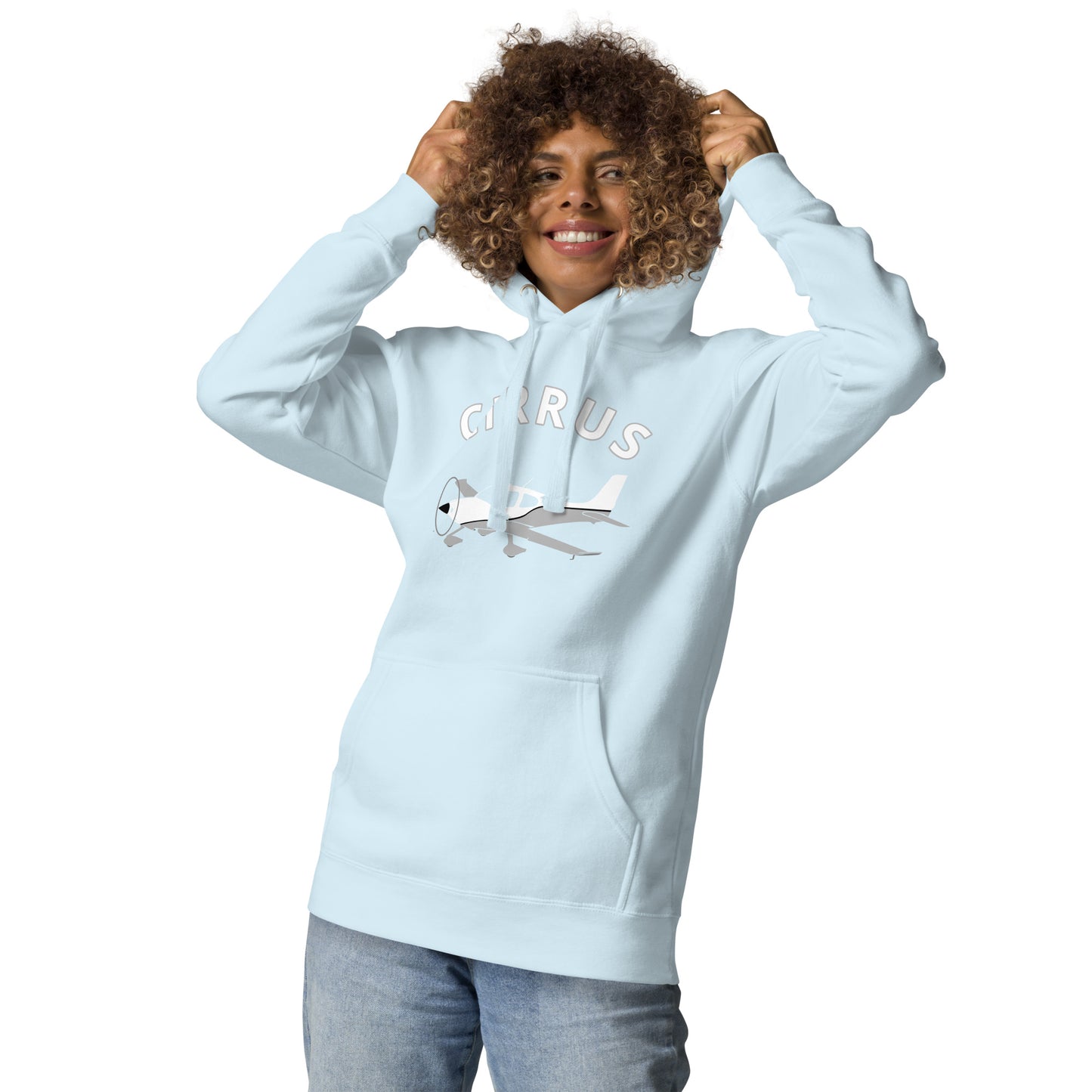 CIRRUS grey-white - cozy Unisex Hoodie. Classic fit for men and women.