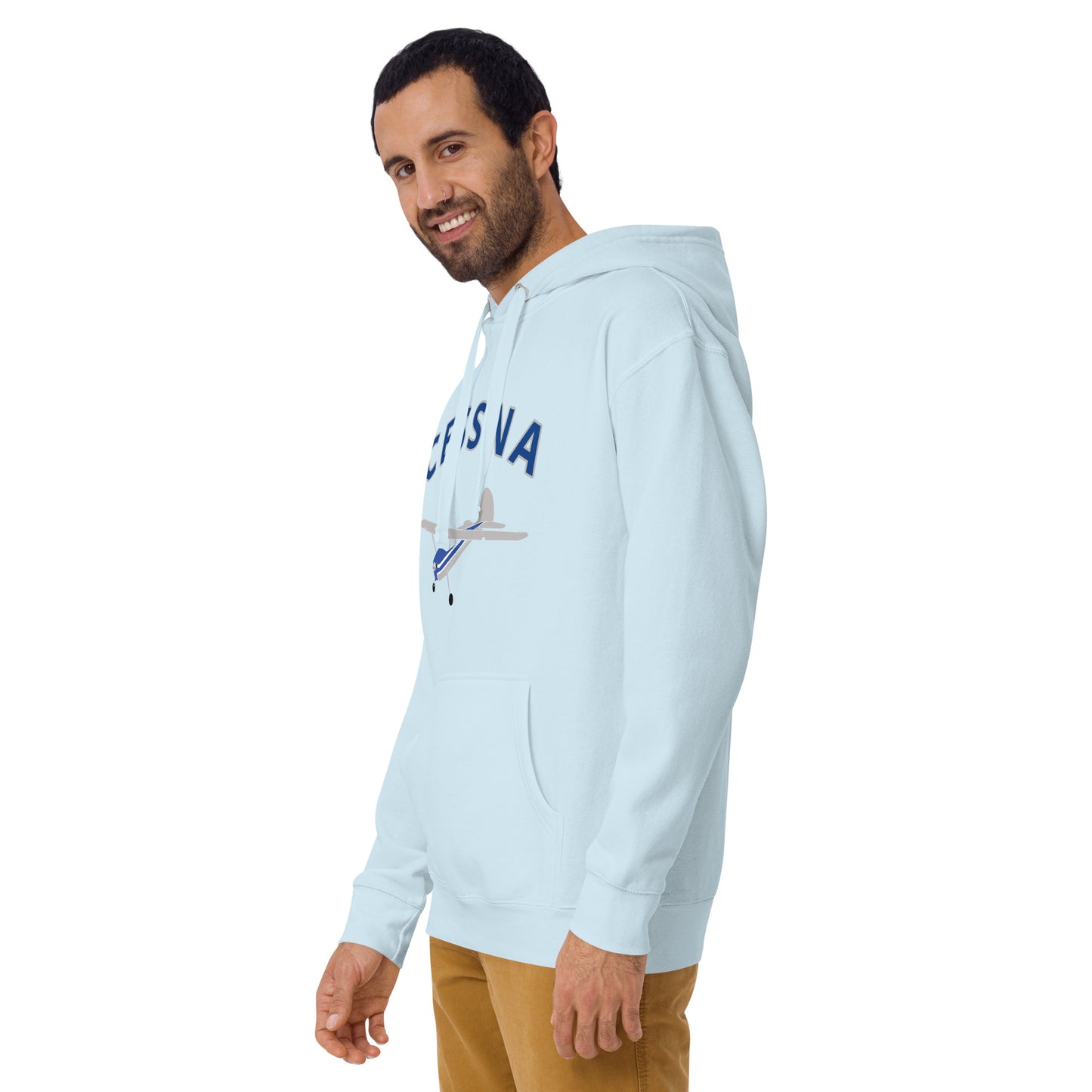 CESSNA 170 polished grey - blue airplane cozy unisex Hoodie