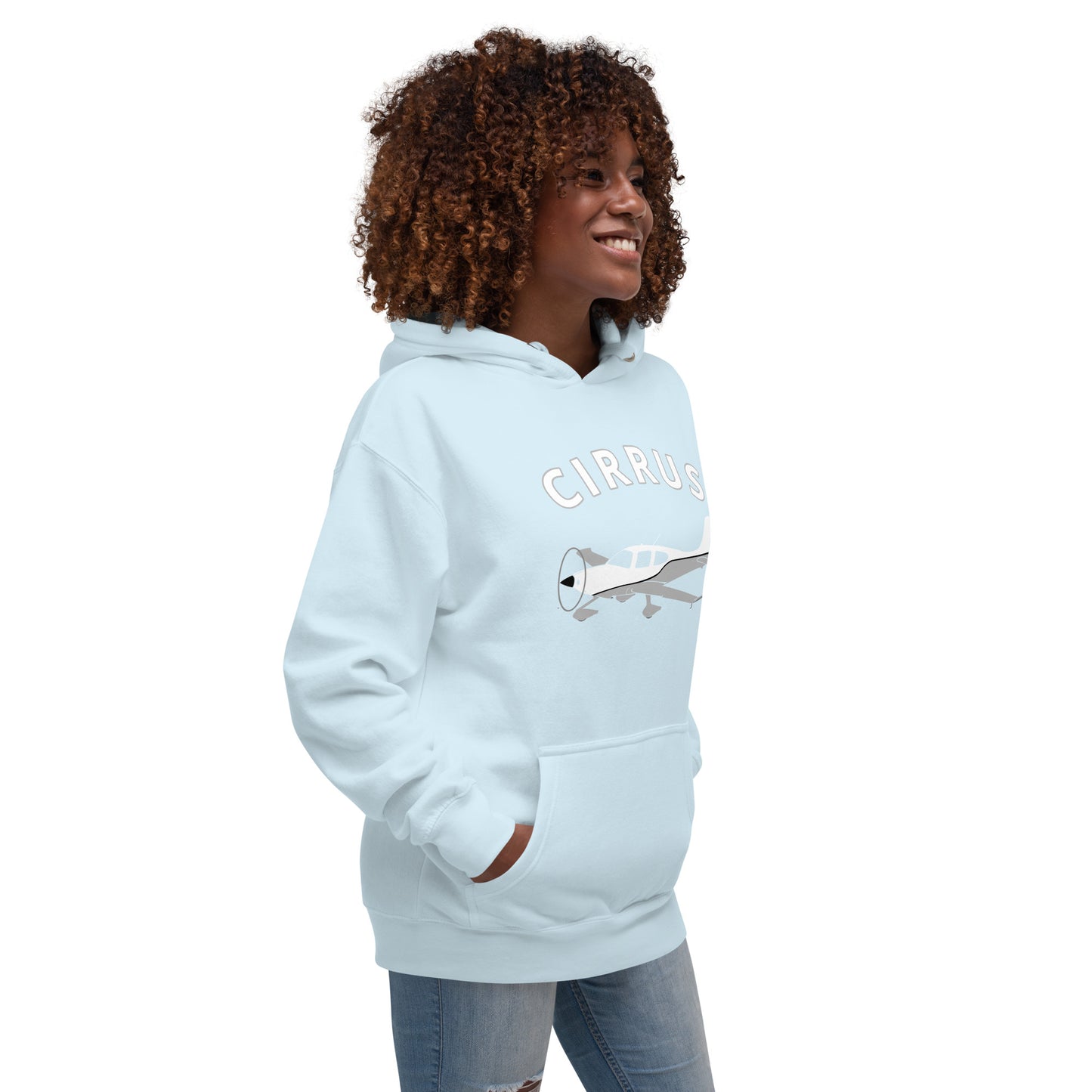 CIRRUS grey-white - cozy Unisex Hoodie. Classic fit for men and women.