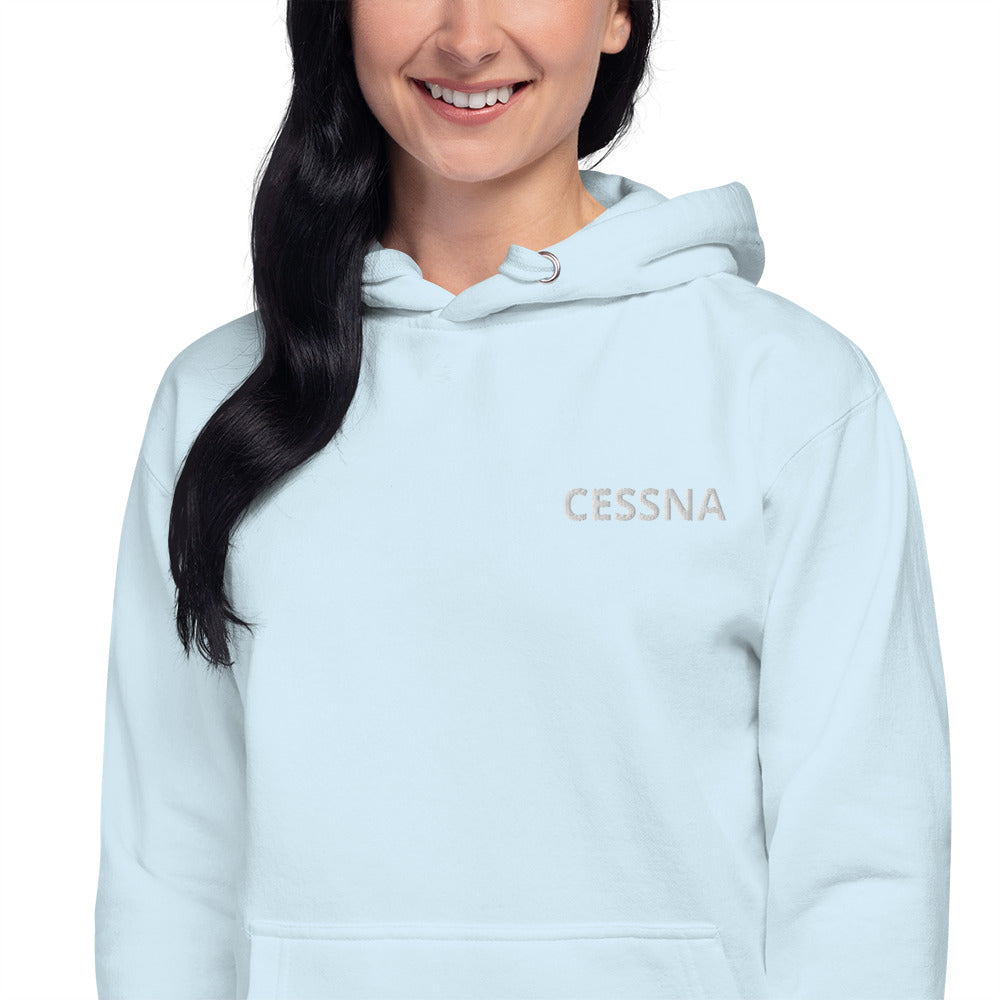 CESSNA 172 white - red Back Print with front embroidery CUSTOM N Number Unisex Hoodie