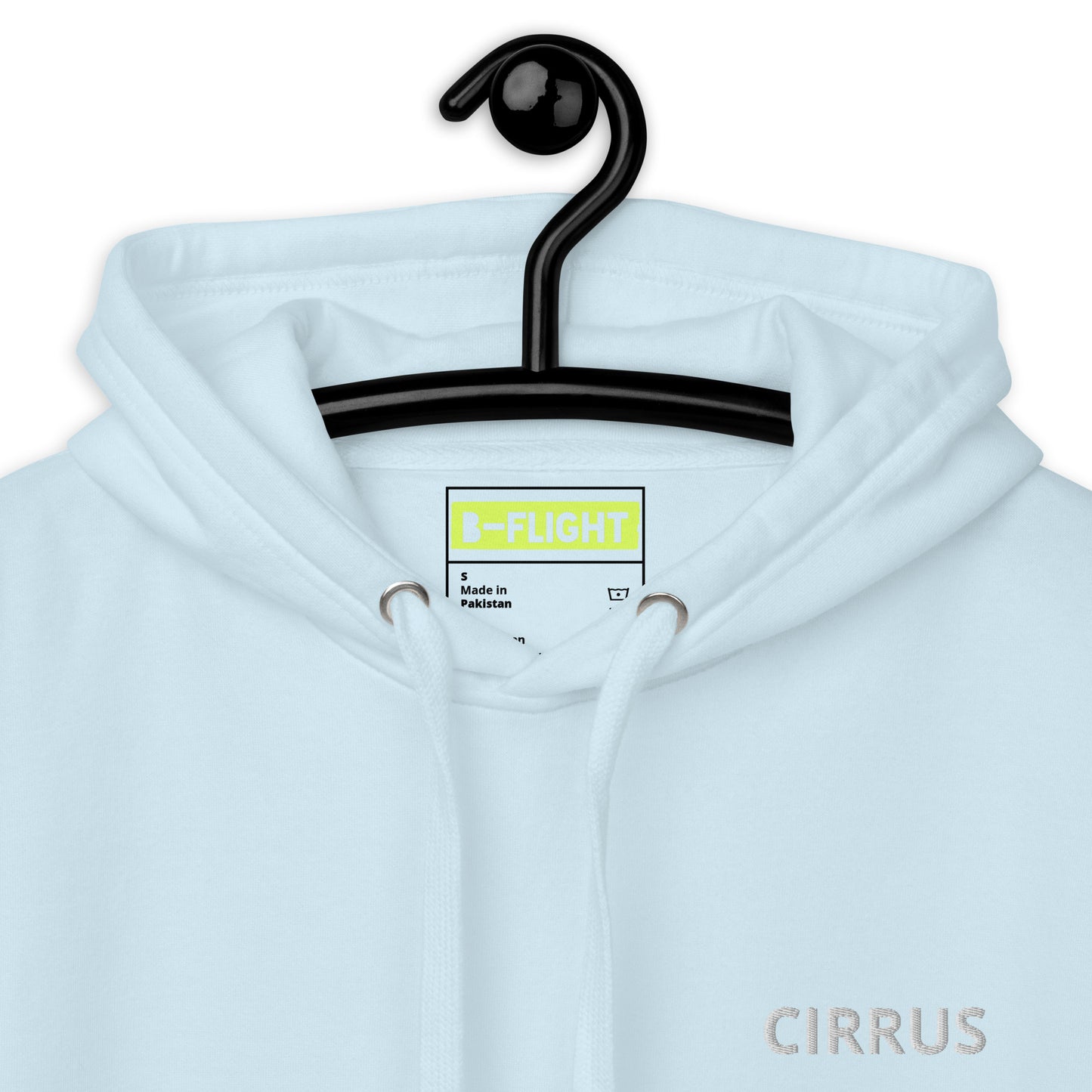 CIRRUS white-grey Back Print with front embroidery CUSTOM N Number Unisex Hoodie