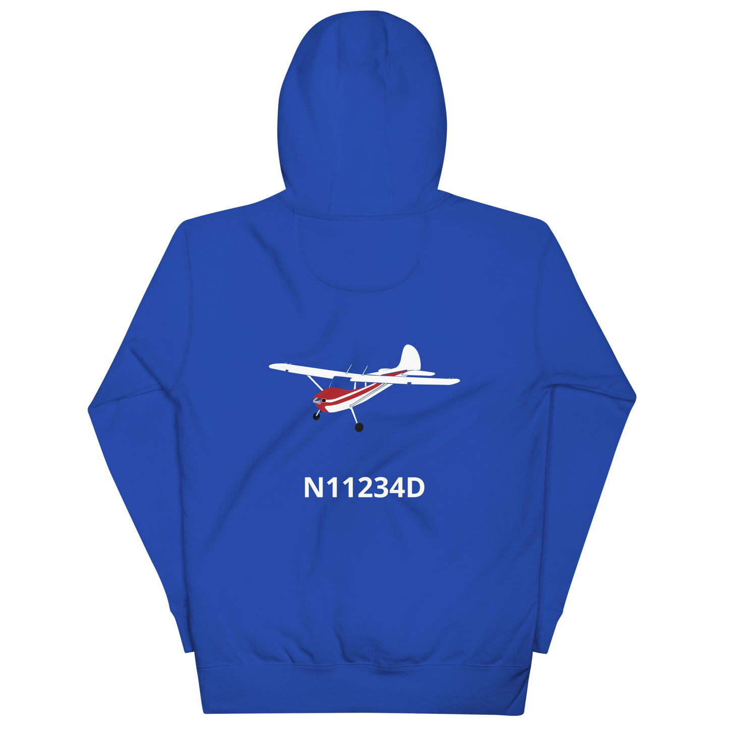 CESSNA 170 white-red Back Print with front embroidery CUSTOM N Number Unisex Hoodie