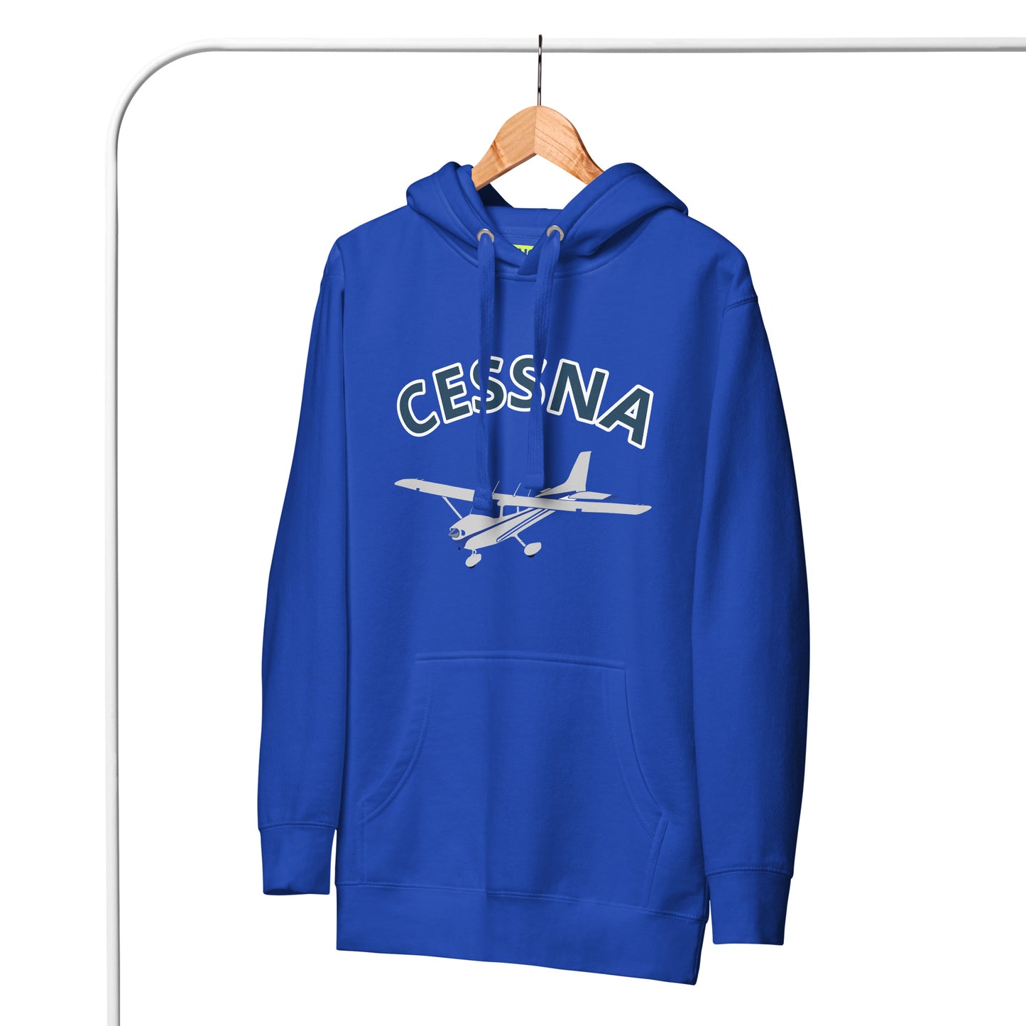 CESSNA 172 polished grey - blue  printed cozy fleece aviation Unisex Hoodie.