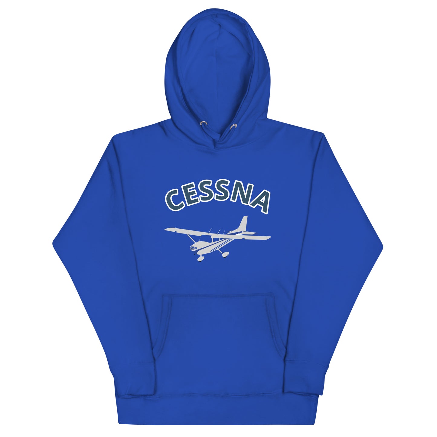 CESSNA 172 polished grey - blue  printed cozy fleece aviation Unisex Hoodie.