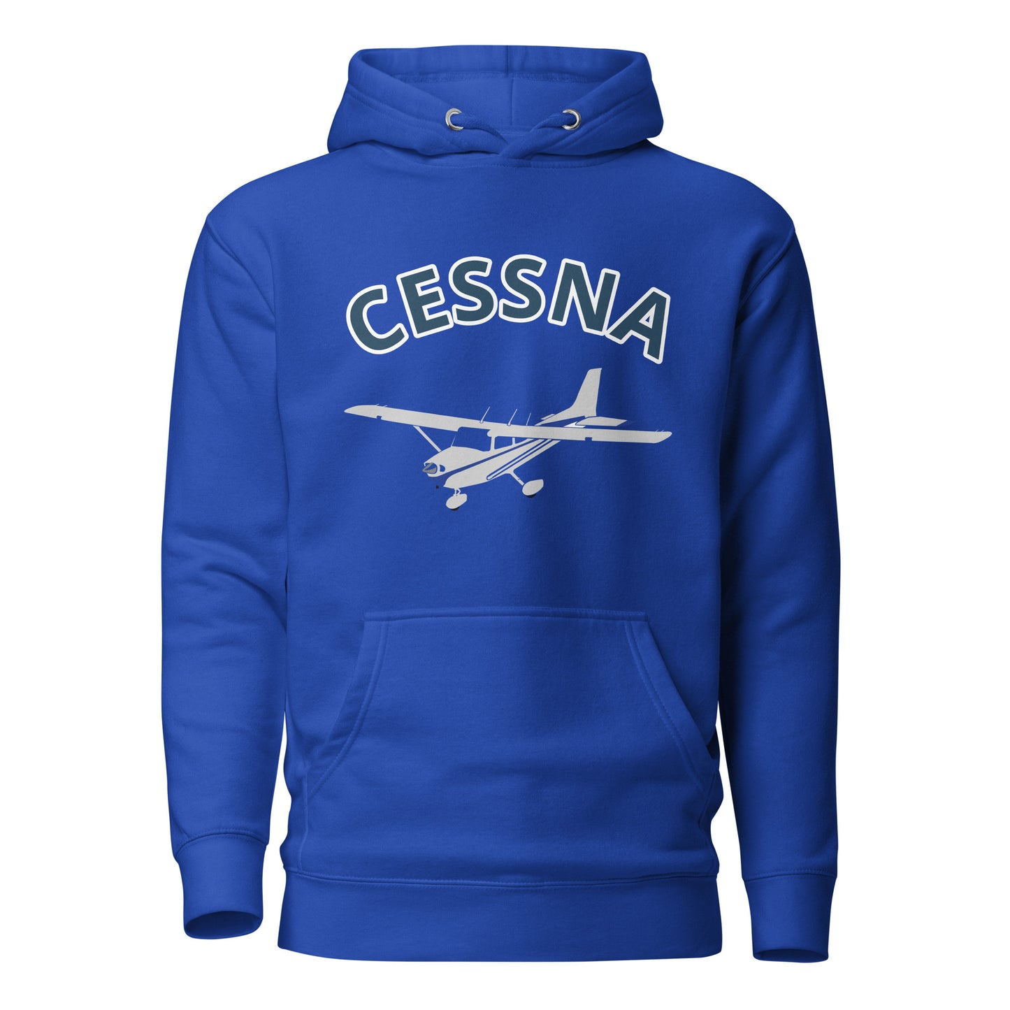 CESSNA 172 polished grey - blue  printed cozy fleece aviation Unisex Hoodie.