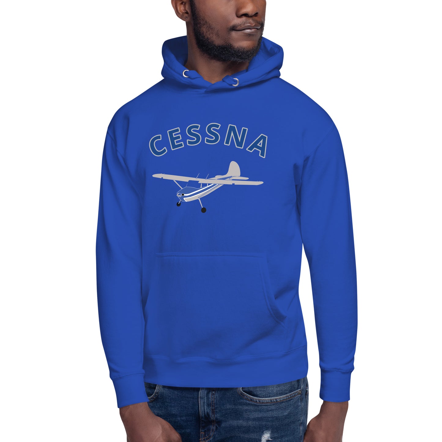 CESSNA 170 polished grey - blue airplane cozy unisex Hoodie