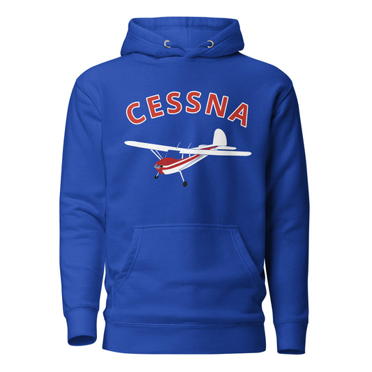 CESSNA 140 White - Red trim aircraft Cozy aviation Unisex Hoodie