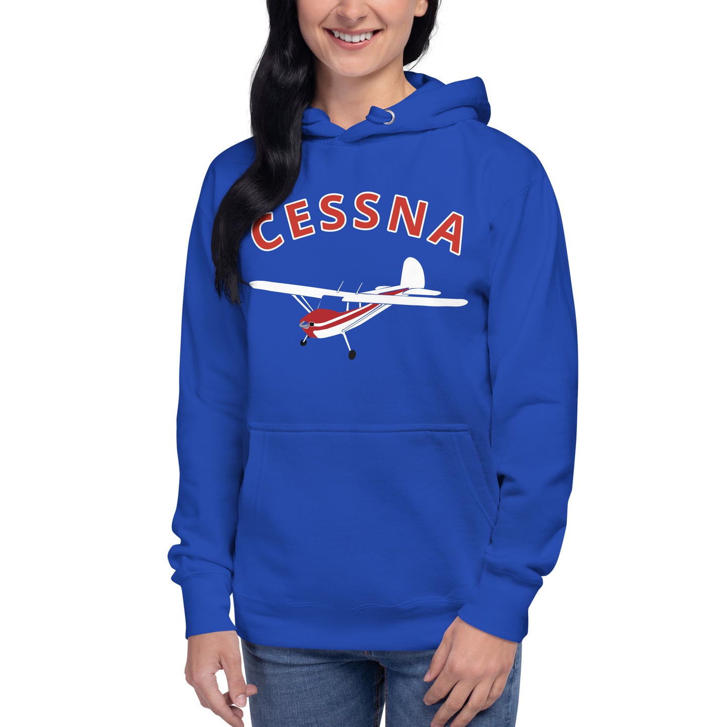 CESSNA 140 White - Red trim aircraft Cozy aviation Unisex Hoodie