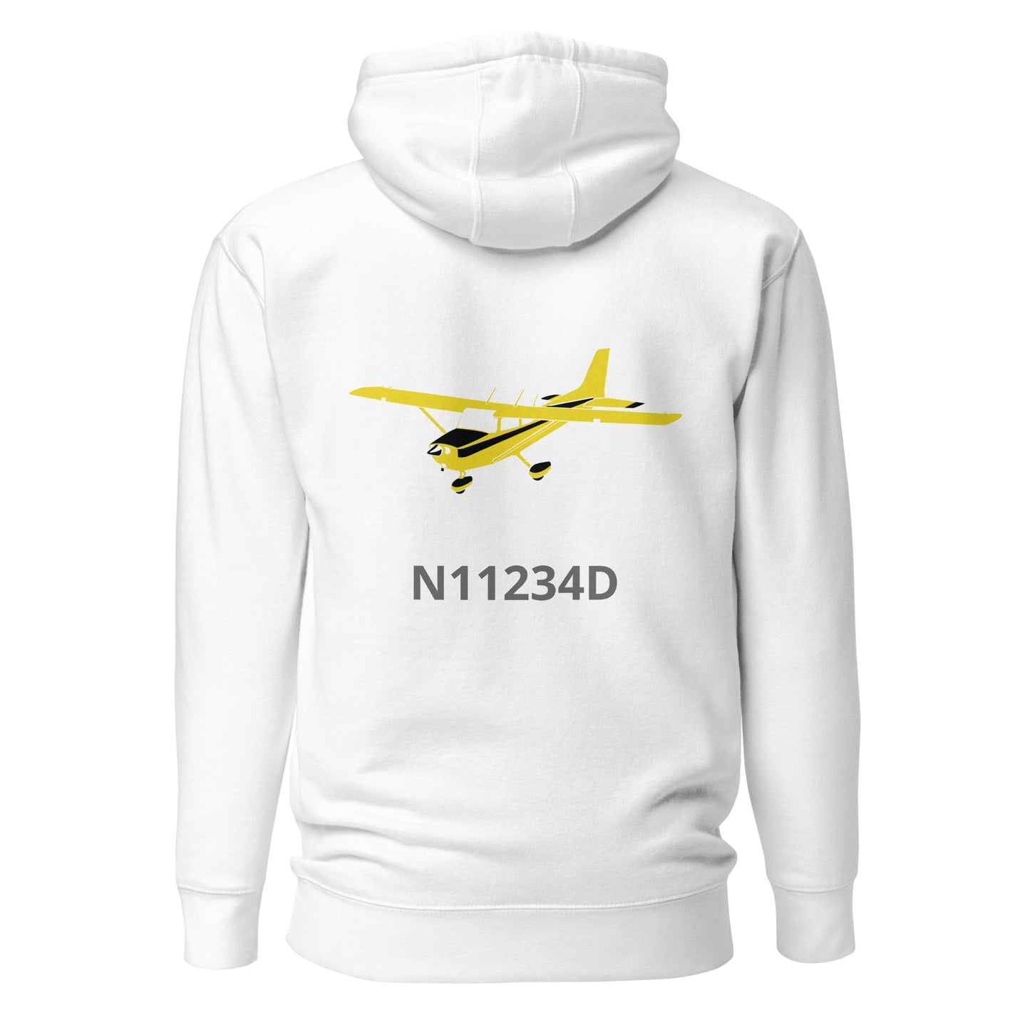 CESSNA 172 retro yellow Back Print with front embroidery CUSTOM N Number Unisex Hoodie