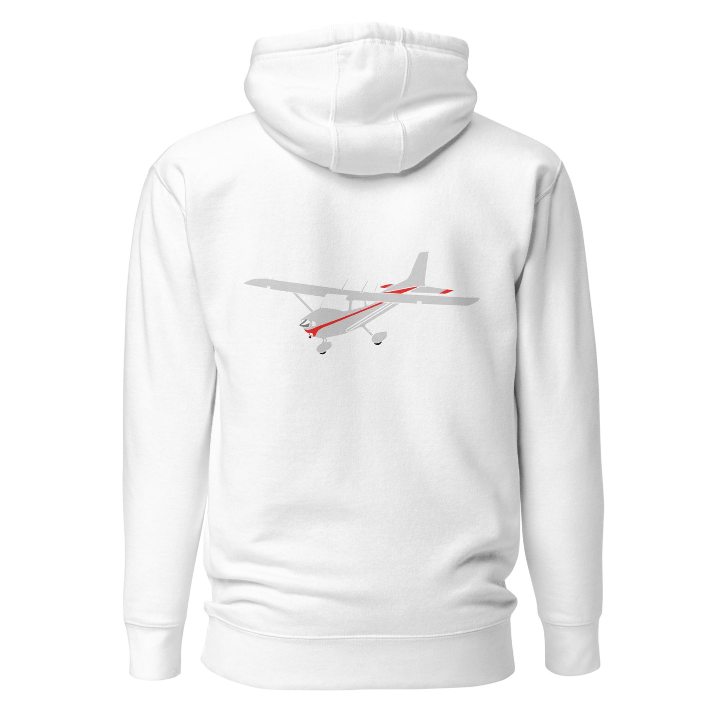 CESSNA 172 polished grey - red Back Print with front embroidery CUSTOM N Number Unisex Hoodie.