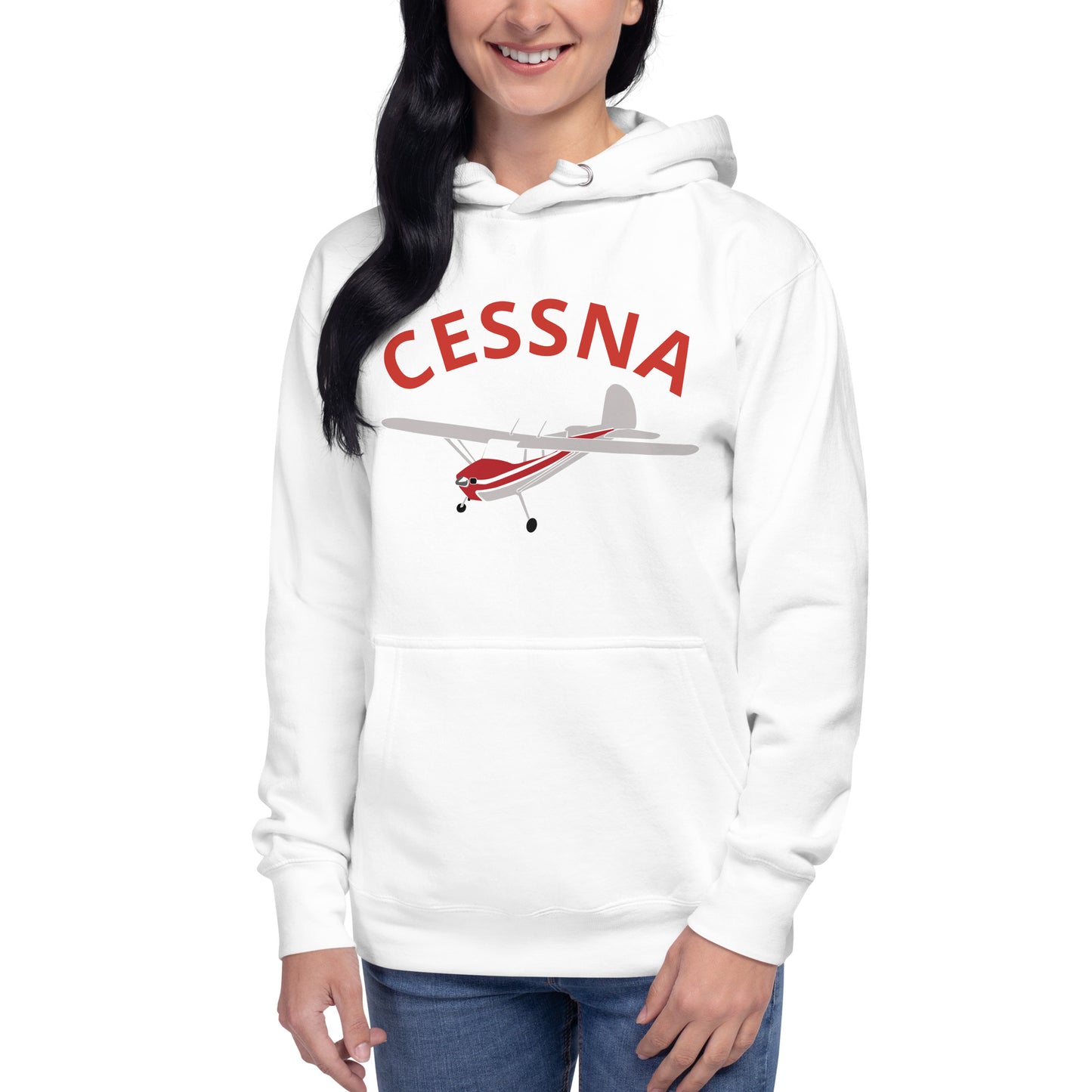 CESSNA 140 Polished-red trim aircraft Cozy aviation Unisex Hoodie