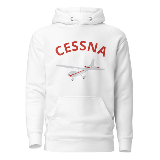 CESSNA 172 polished grey - red printed cozy fleece aviation Unisex Hoodie