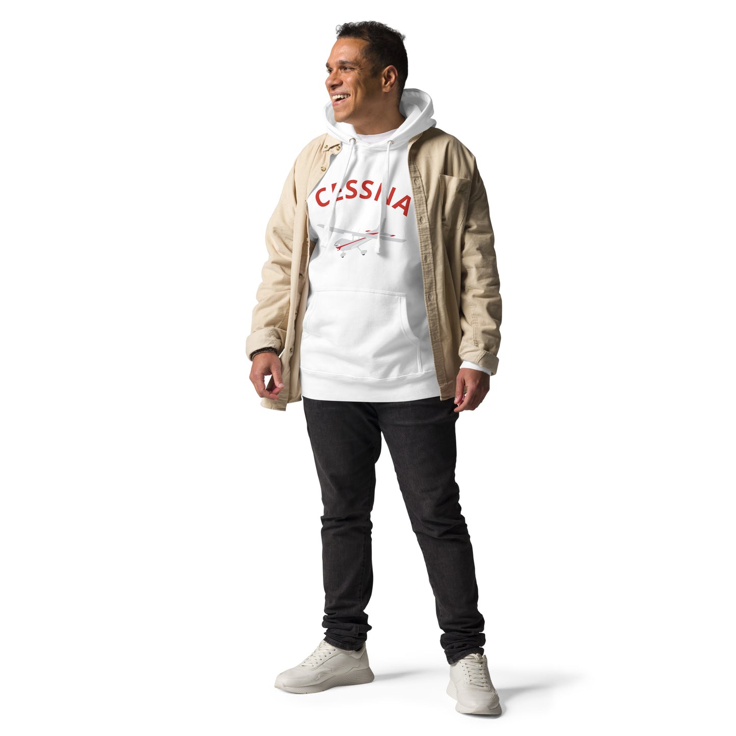 CESSNA 172 polished grey - red printed cozy fleece aviation Unisex Hoodie