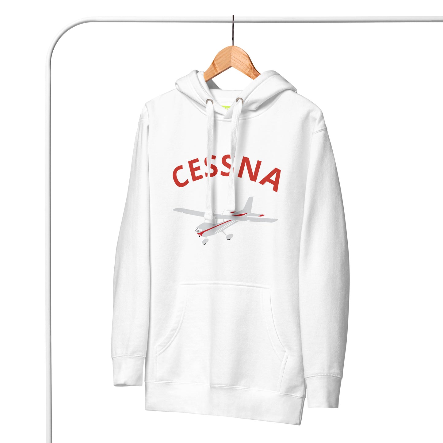 CESSNA 172 polished grey - red printed cozy fleece aviation Unisex Hoodie