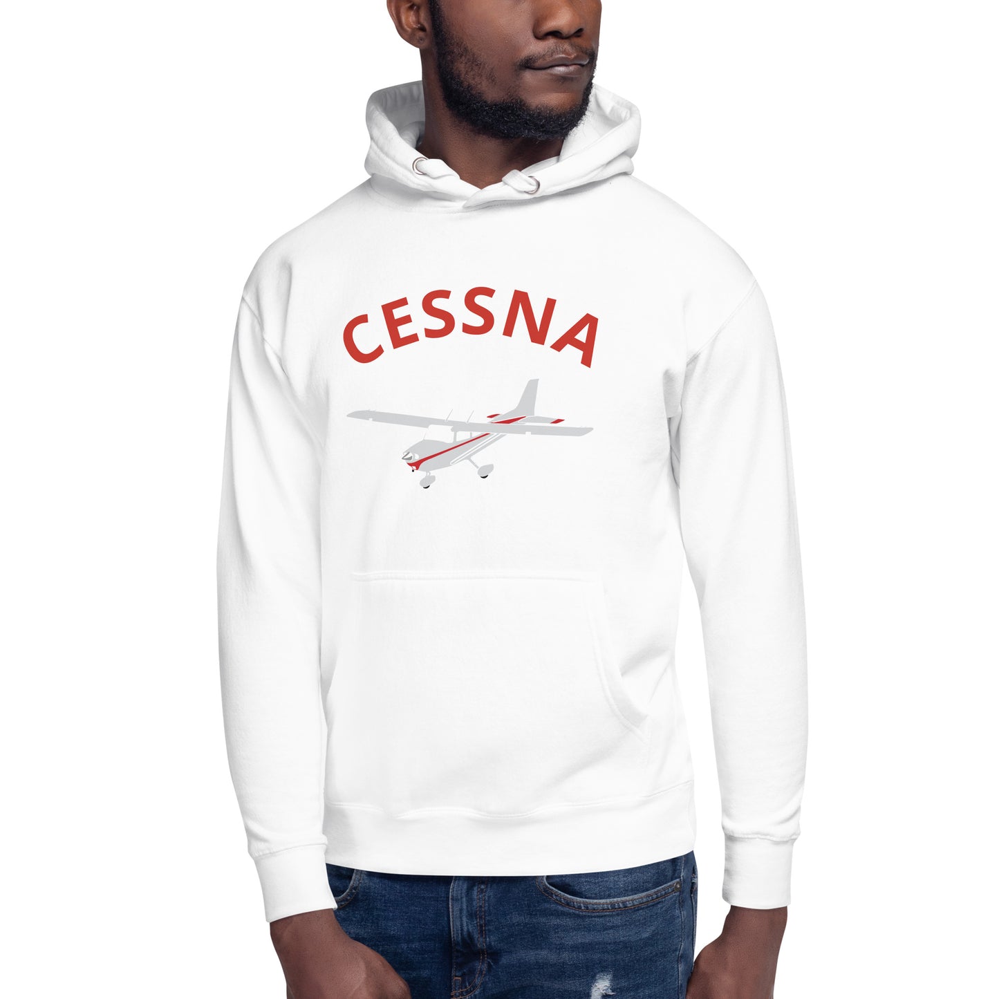 CESSNA 172 polished grey - red printed cozy fleece aviation Unisex Hoodie