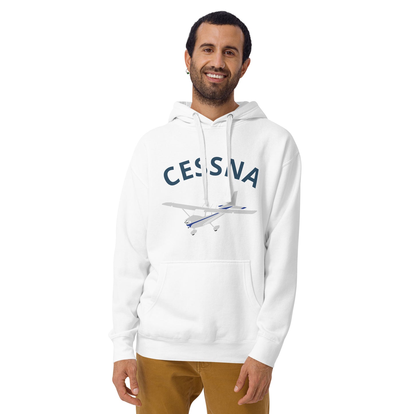 CESSNA 172 polished grey - blue  printed cozy fleece aviation Unisex Hoodie.