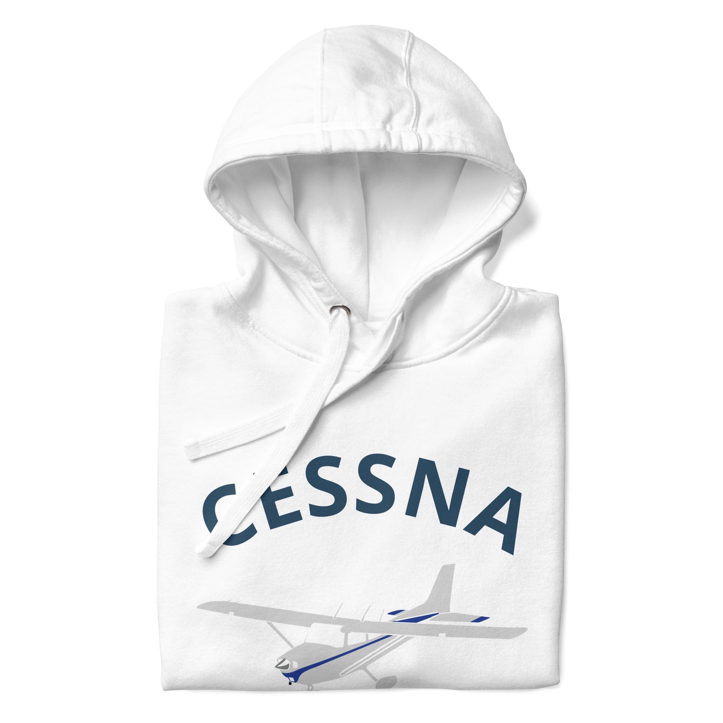 CESSNA 172 polished grey - blue  printed cozy fleece aviation Unisex Hoodie.