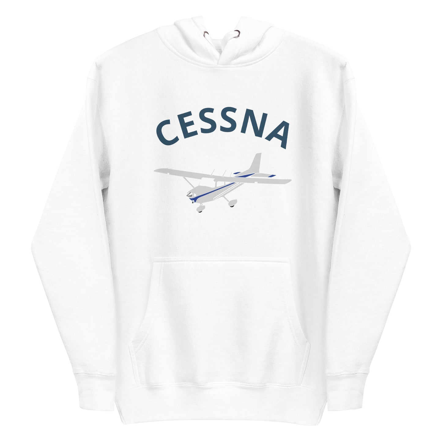 CESSNA 172 polished grey - blue  printed cozy fleece aviation Unisex Hoodie.