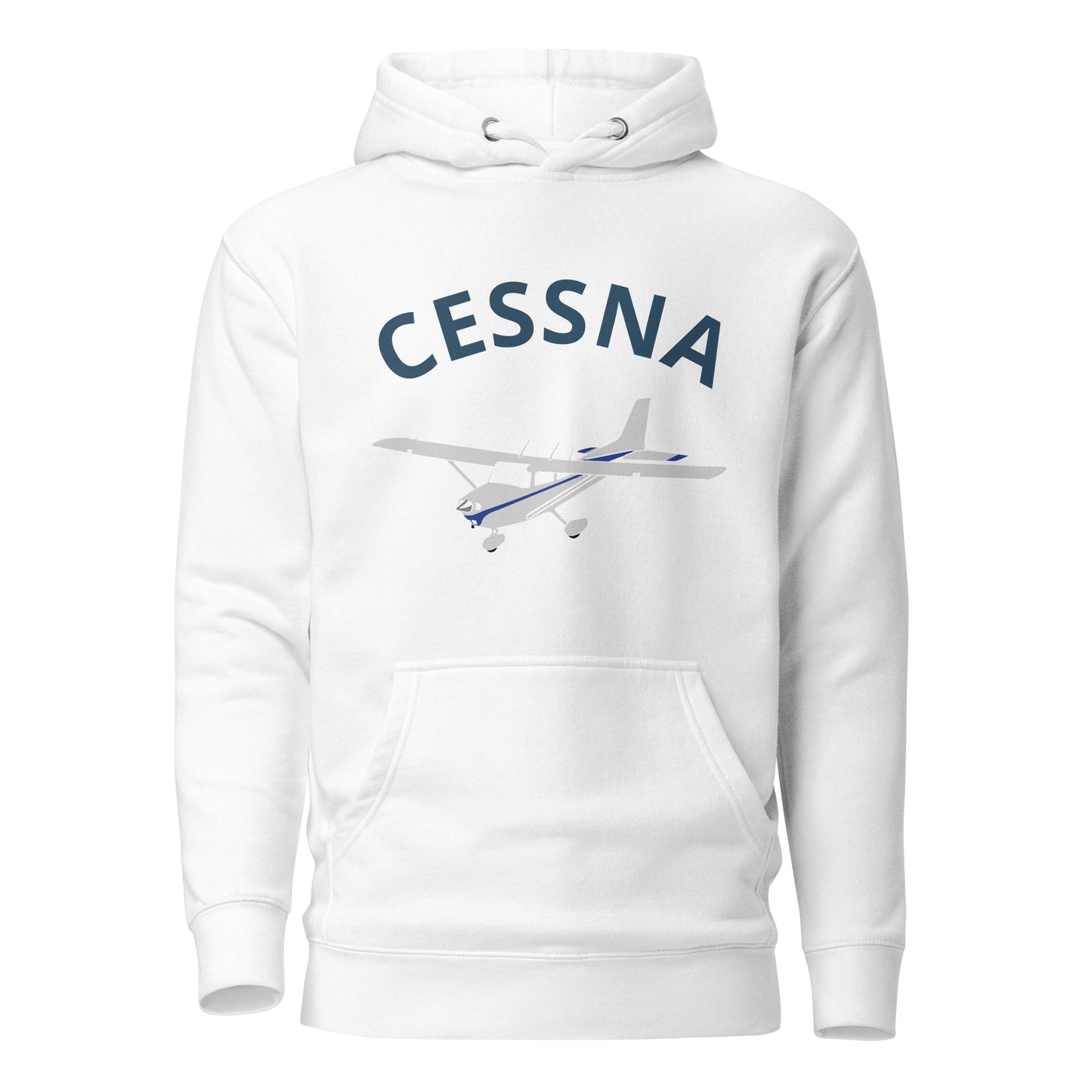 CESSNA 172 polished grey - blue  printed cozy fleece aviation Unisex Hoodie.