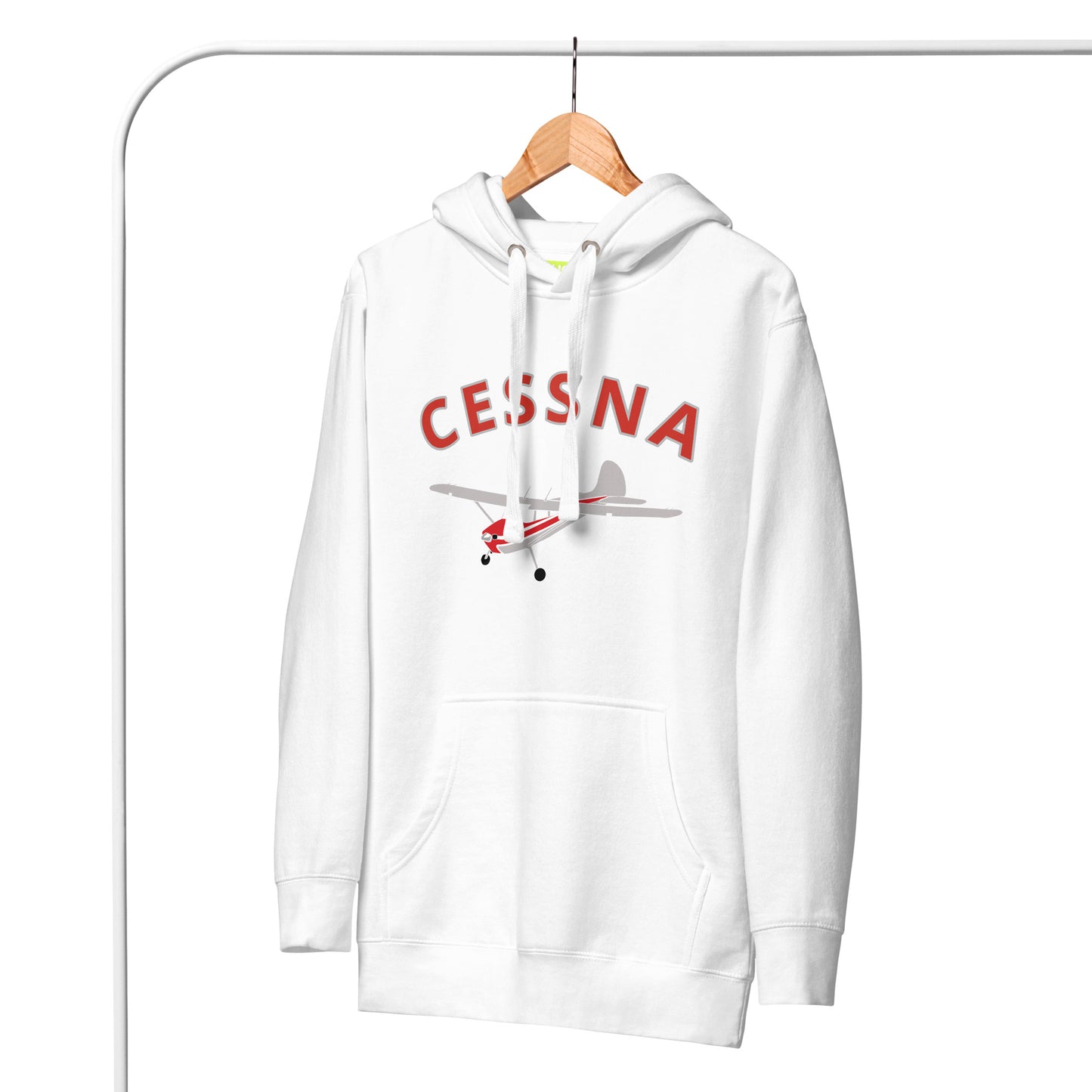 CESSNA 170 polished grey - red airplane cozy unisex Hoodie