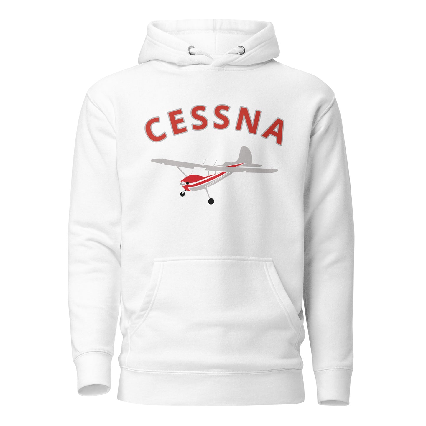 CESSNA 170 polished grey - red airplane cozy unisex Hoodie