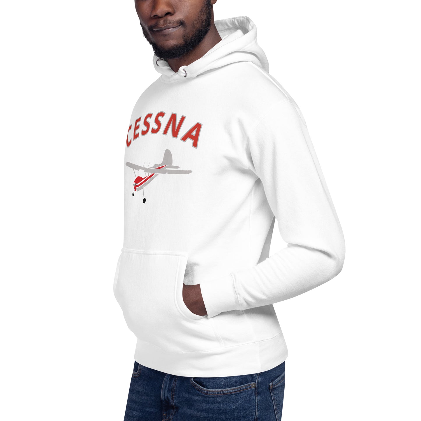 CESSNA 170 polished grey - red airplane cozy unisex Hoodie