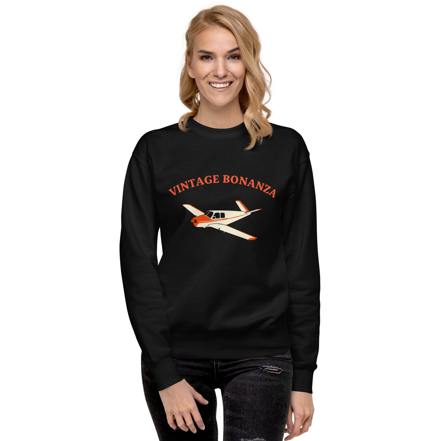 V TAIL Vintage BONAZNA Printed Unisex Cozy Fleece Aviation Pullover