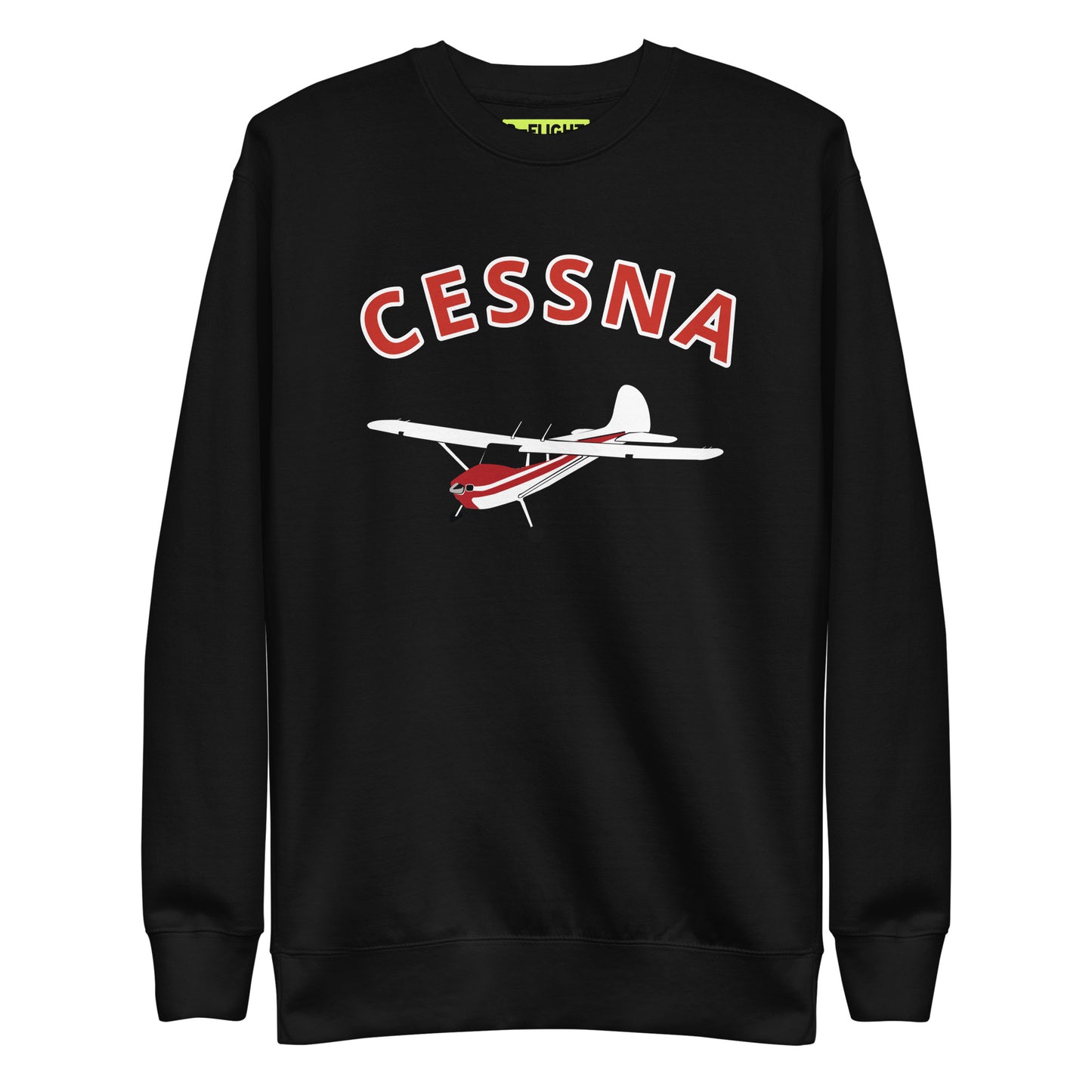 CESSNA 170 White-Red Printed Unisex Cozy Fleece Aviation Premium Sweatshirt