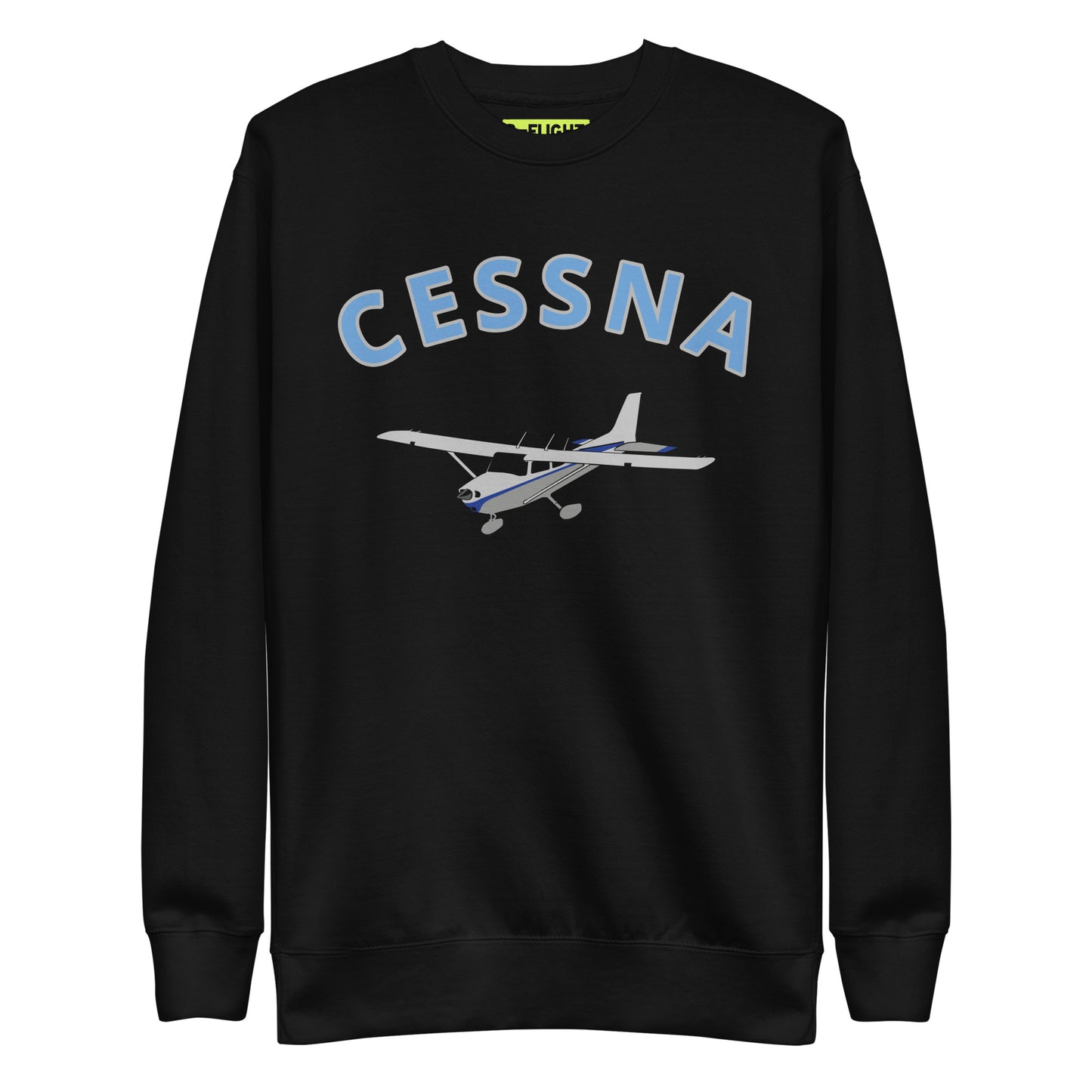 CESSNA 172 Skyhawk polished grey -blue  Printed Unisex Cozy Fleece Aviation Premium Sweatshirt