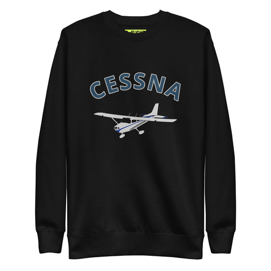 CESSNA 172 Skyhawk polished grey-blue  Printed Unisex Cozy Fleece Aviation Pullover