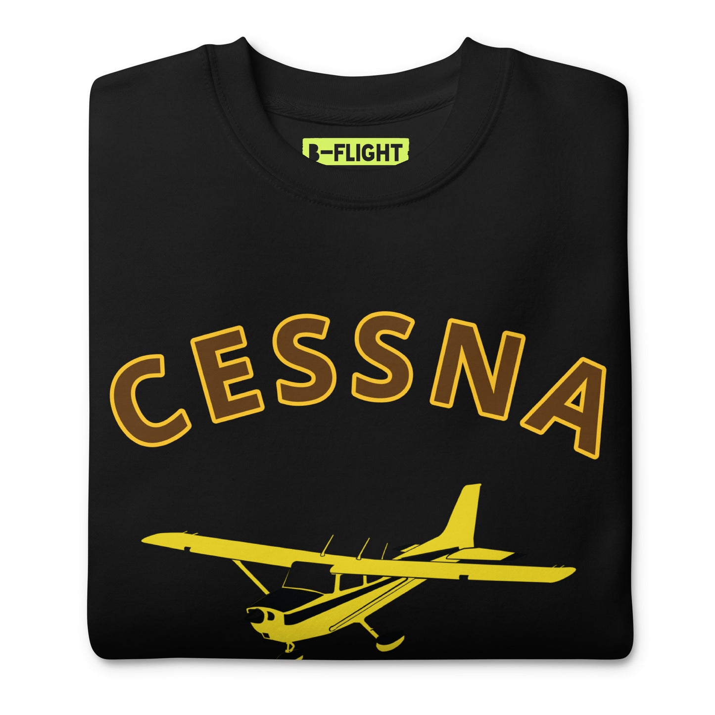 CESSNA 172 Skyhawk retro yellow  Printed Unisex Cozy Fleece Aviation Pullover