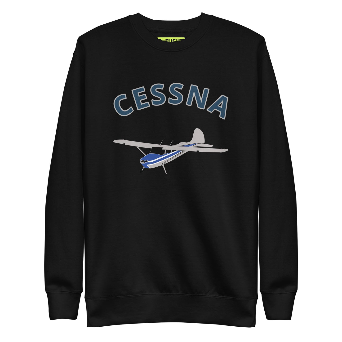 CESSNA 170 Polished grey -blue Printed Unisex Cozy Fleece Aviation Premium Sweatshirt.