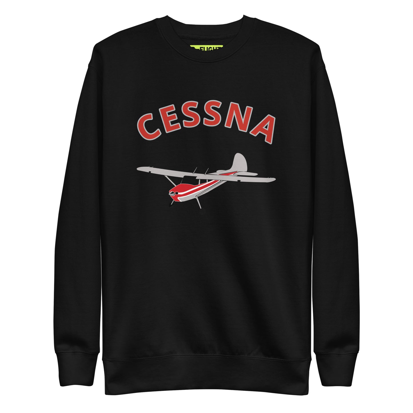 CESSNA 170 Polished grey -red Printed Unisex Cozy Fleece Aviation Premium Sweatshirt.