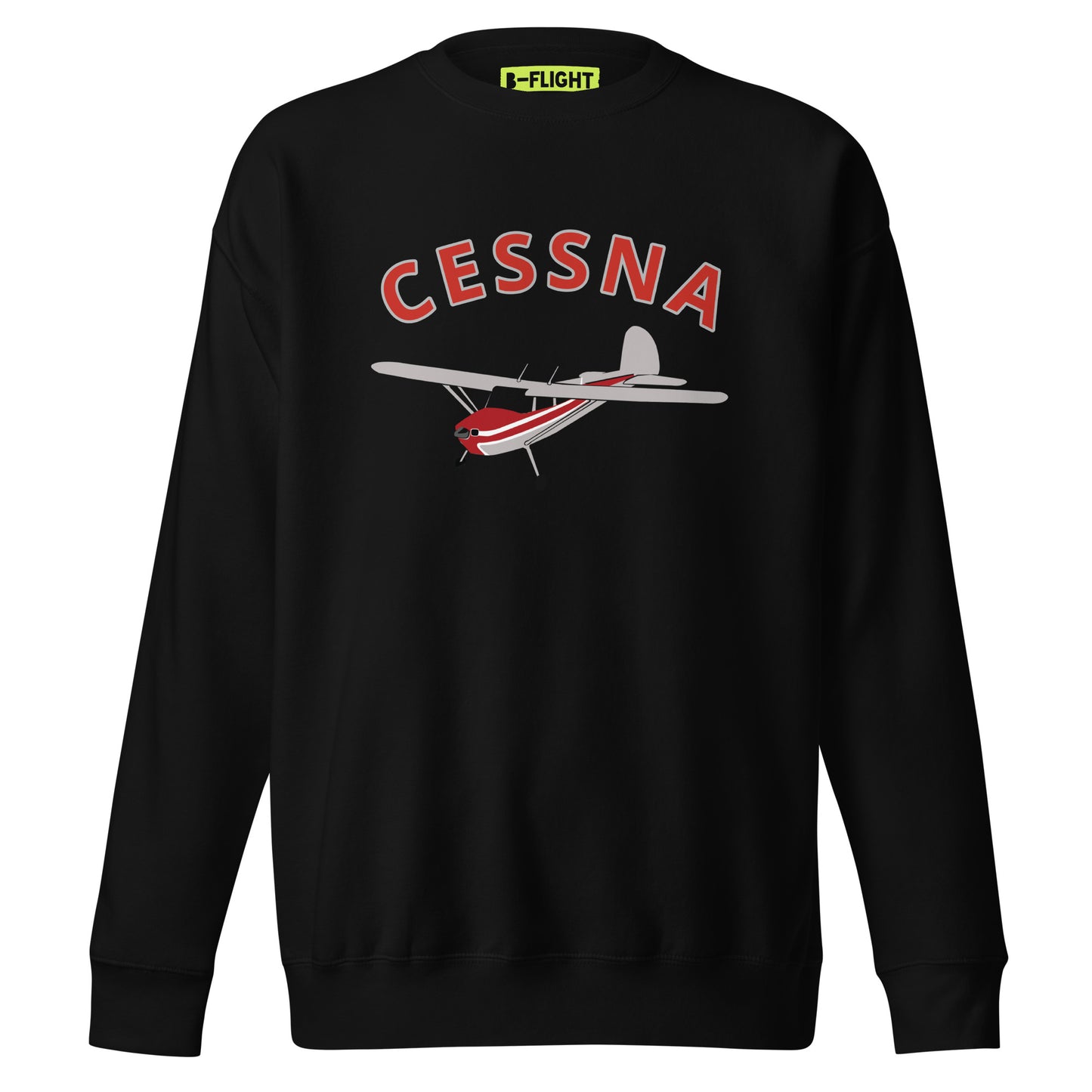 CESSNA 140 Polished grey -red Printed Unisex Cozy Fleece Aviation Premium Sweatshirt