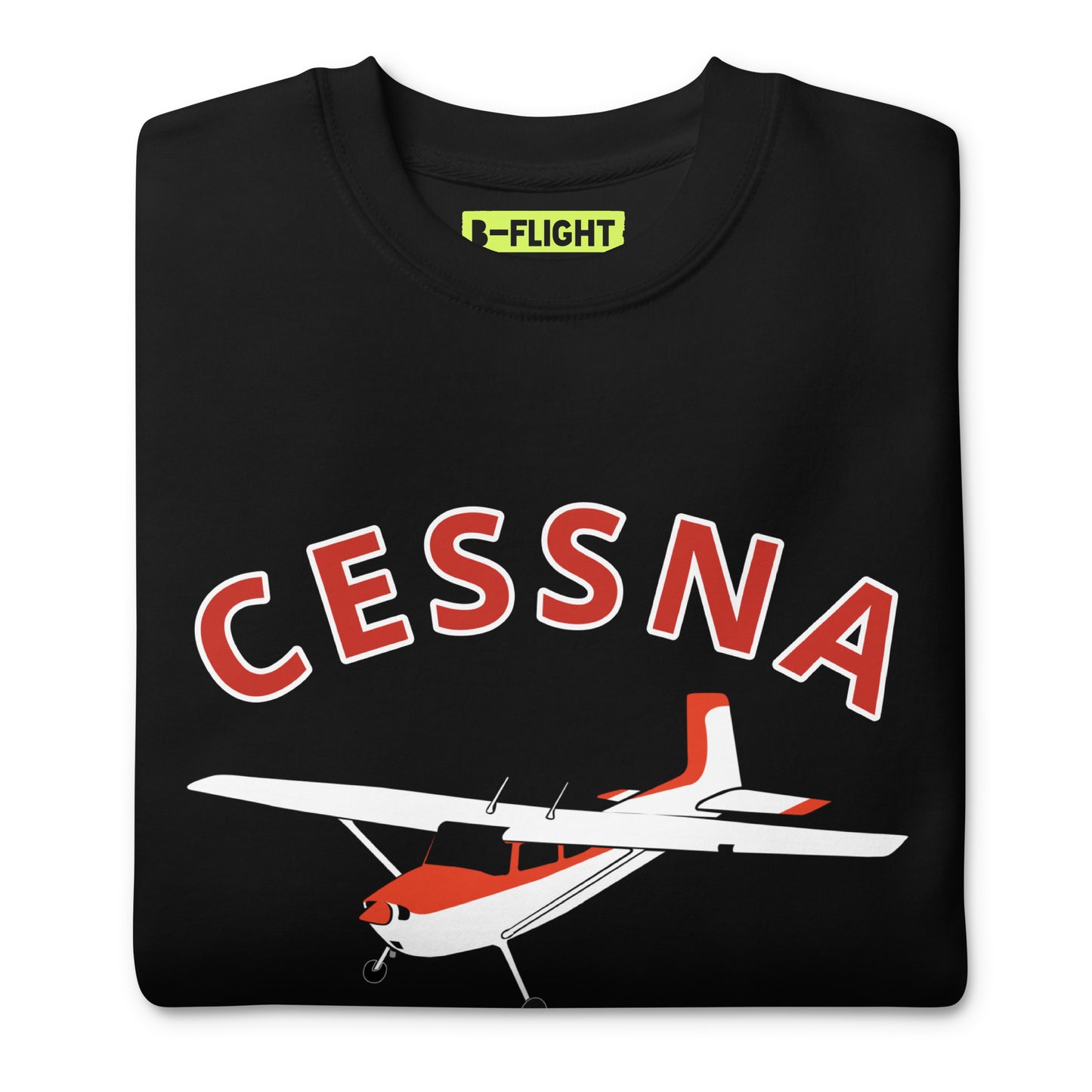 CESSNA 180 Skywagon Red-White  Printed Unisex Cozy Fleece Aviation Premium Sweatshirt