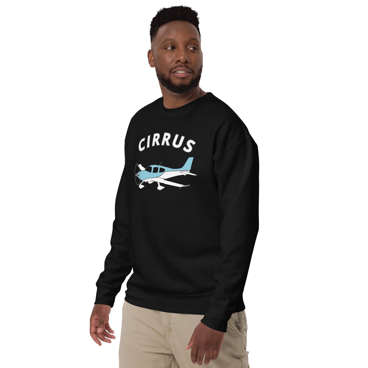 CIRRUS blue-white Printed Unisex Cozy Fleece Aviation Premium Sweatshirt