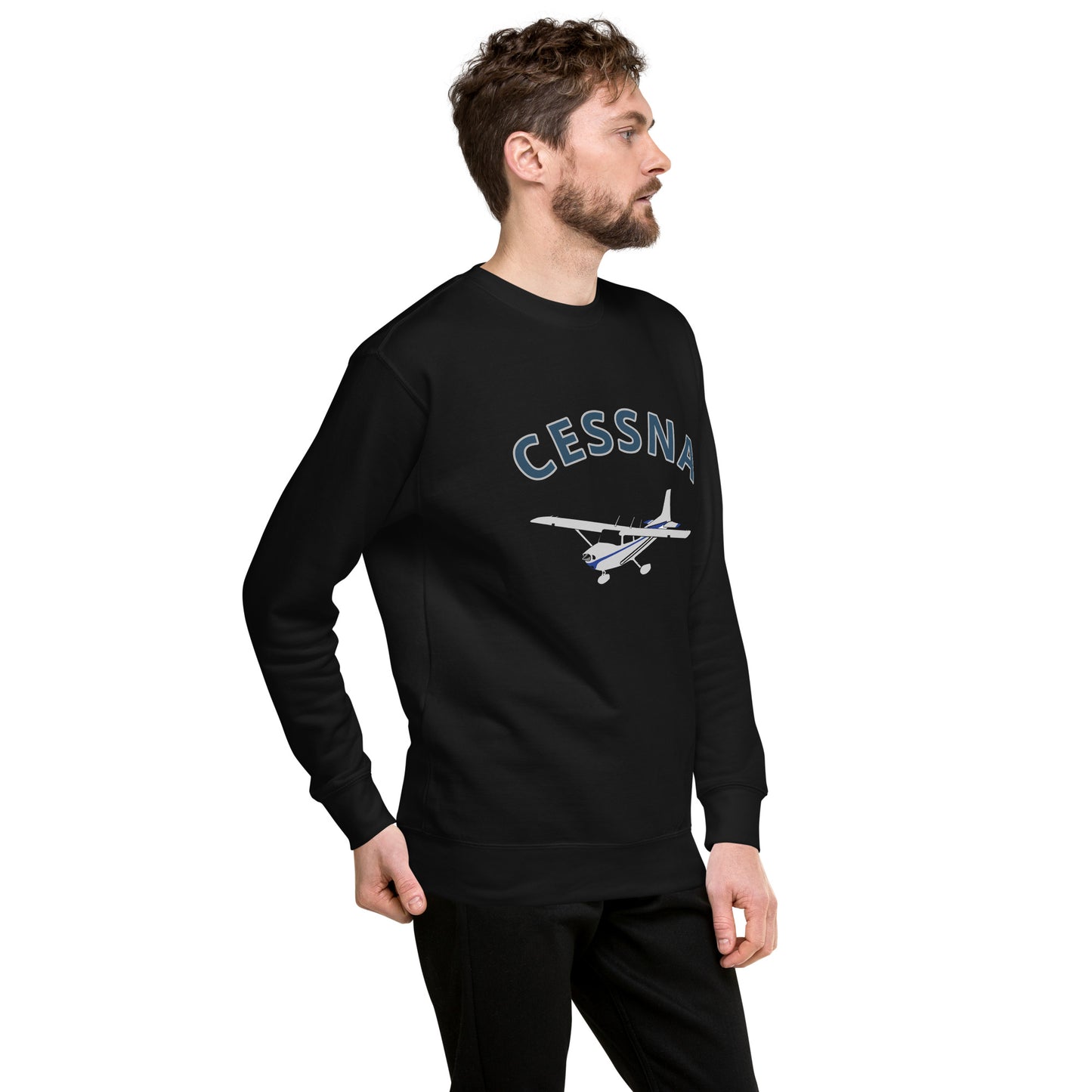 CESSNA 172 Skyhawk polished grey-blue  Printed Unisex Cozy Fleece Aviation Pullover