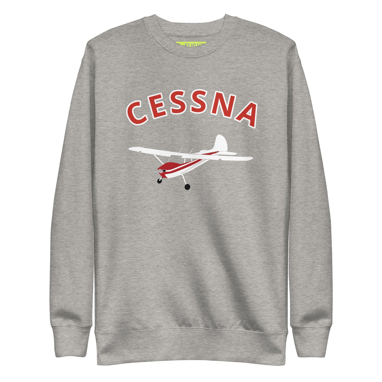 CESSNA 170 White-Red Printed Unisex Cozy Fleece Aviation Premium Sweatshirt